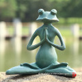 sitting bronze frog statue for lake decor